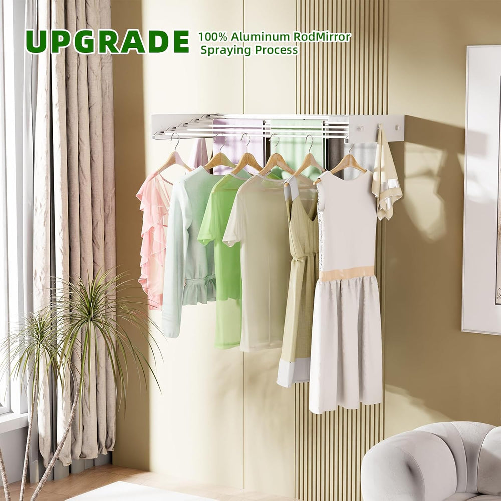 BAKON Wall Mounted Drying Rack 32'', Hidden Clothes Drying Rack for I...