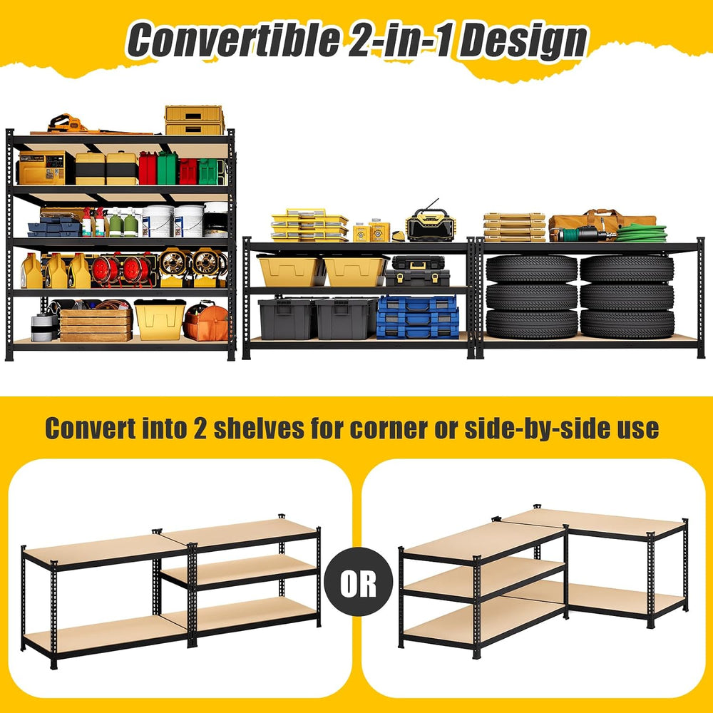 48" W x 24" D x 72" H Garage Shelving Heavy Duty - 5 Tier Meta...