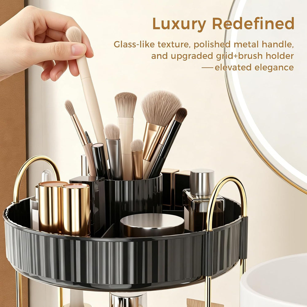 360° Rotating Makeup Organizer, Upgraded 3 Tier Skincare Perfume Organizers f...