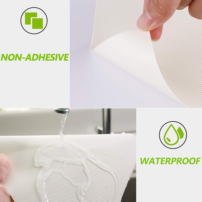 Kitchen Shelf Liner Drawer Liners, Non-Adhesive Refrigerator Liners Waterproof