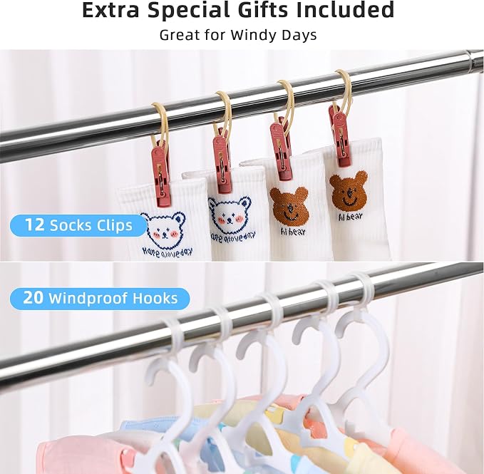 funest Drying Rack Clothing, 79 Inches Adjustble & Foldable Laundry Dryin...