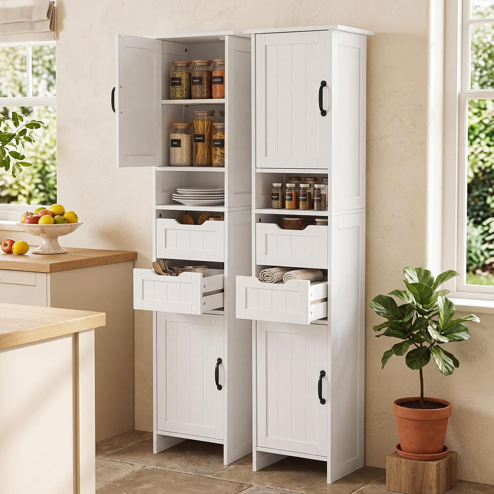67" Tall Bathroom Storage Cabinet, Narrow Bathroom Cabinet with 2 Doors,...