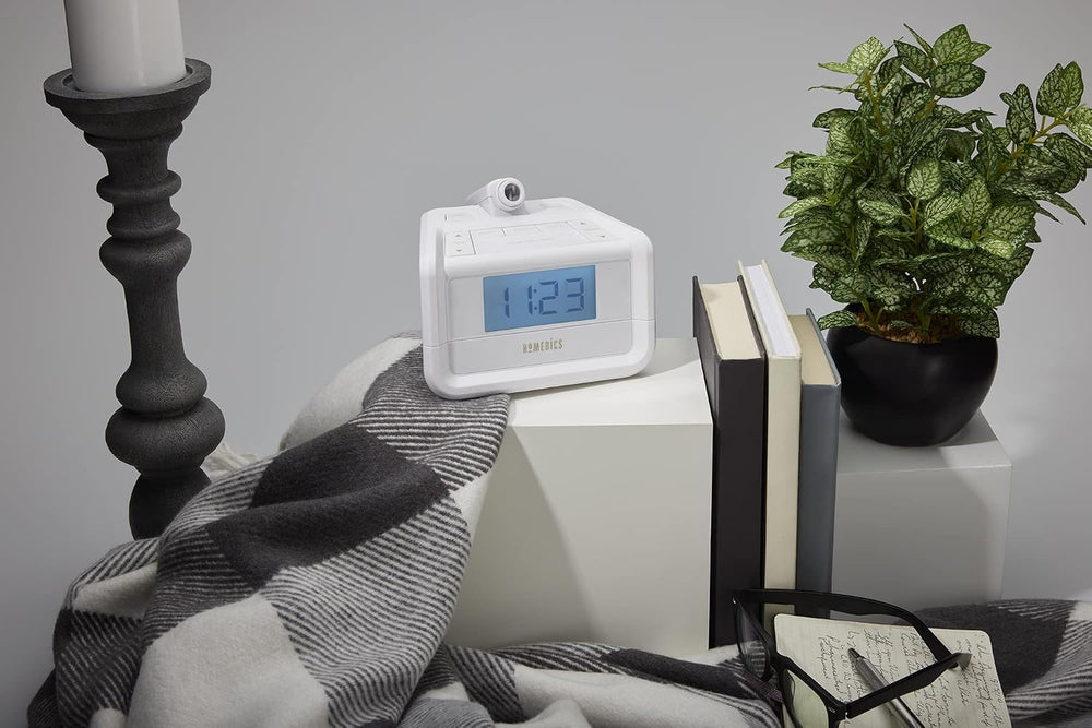 Homedics Dual Alarm Digital FM Clock Radio Time Projection