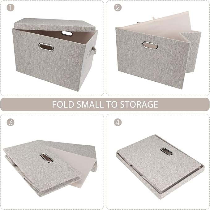Large 17" 36 Quart Collapsible Stackable Storage Bins
