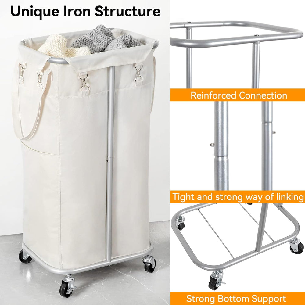 WOWLIVE 100L Rolling Laundry Basket with Wheels, Tall Laundry Hamper