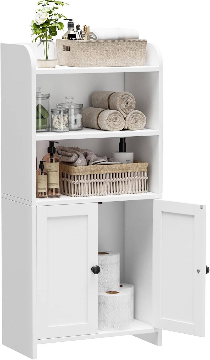 Homhedy Small Bathroom Storage Cabinet, Toilet Paper Storage Cabinet