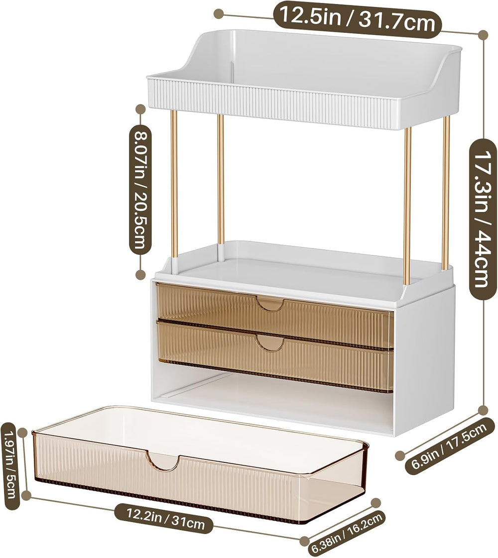 caktraie 2 Sets 5 Tier Acrylic Makeup & Bathroom Vanity Organizer
