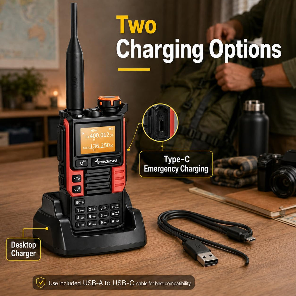 Quansheng UVK5(99) AM/FM/DTMF Walkie-Talkie 200CH 20-1000MHZ NOAA Weather For...