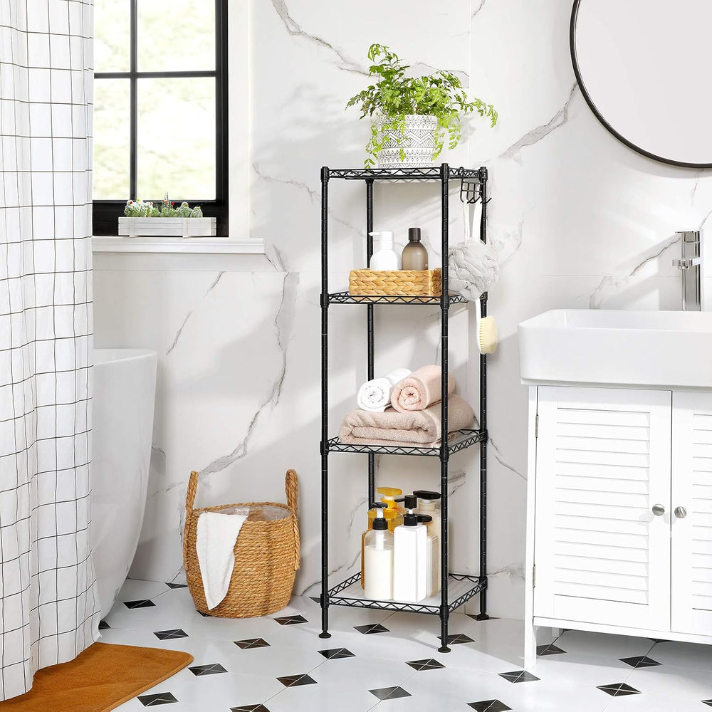 SONGMICS 4-Tier Bathroom Shelf, Storage Rack for Small Space