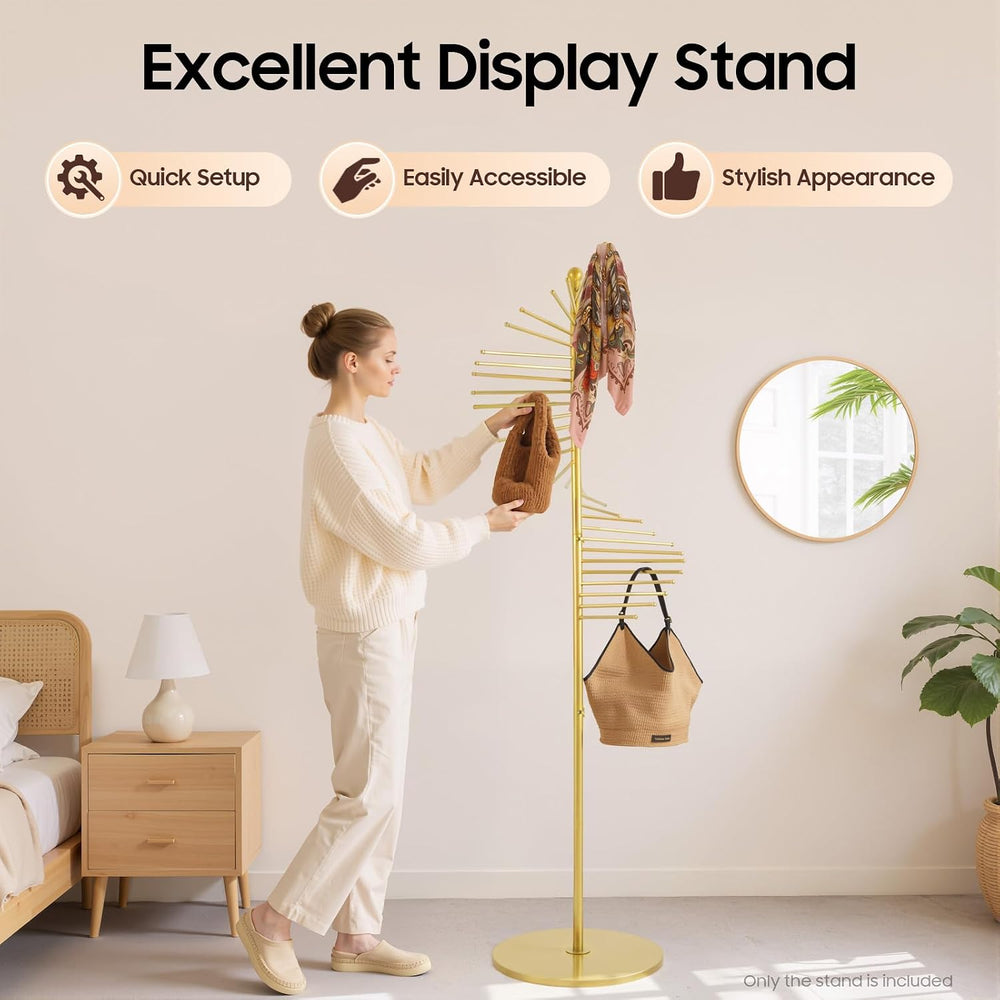 5.58Ft Spiral Freestanding Tie Rack Belt Organizer