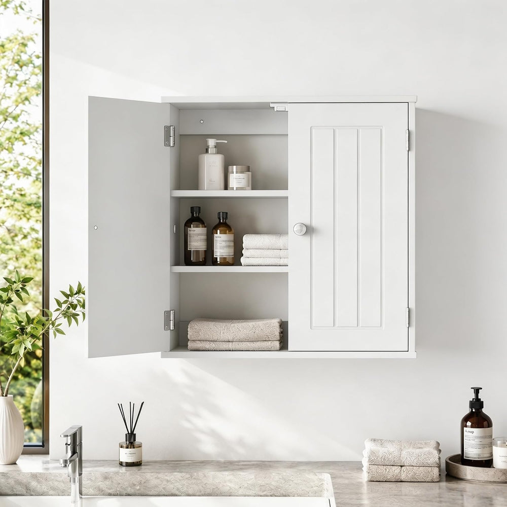 Bathroom Wall Cabinet, Over Toilet Storage Medicine Cabinet with 2 Doors and ...