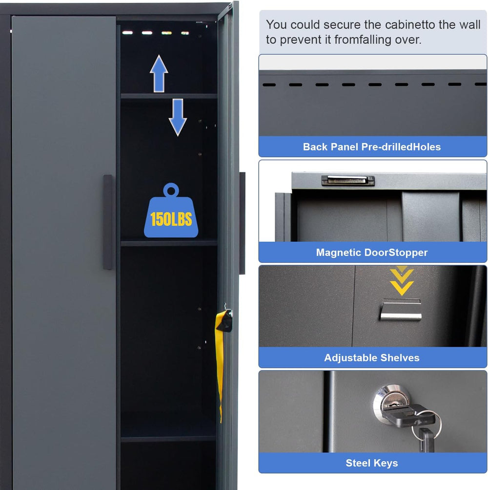 15-Piece Corner Garage Storage Cabinet System - Corner Workshop Set