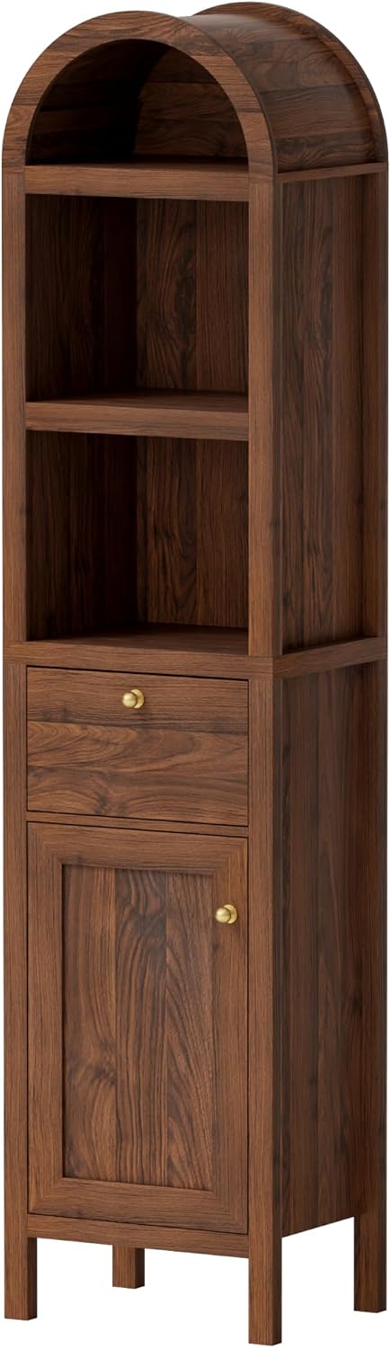 EYYTHUNG Arched Bathroom Narrow Storage Cabinet with Door and Drawer, 67"...