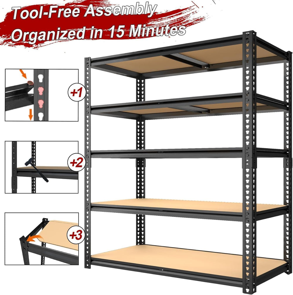 Garage Racks for Storage,5-Tier Adjustable Garage Shelving Storage Shelves,24...
