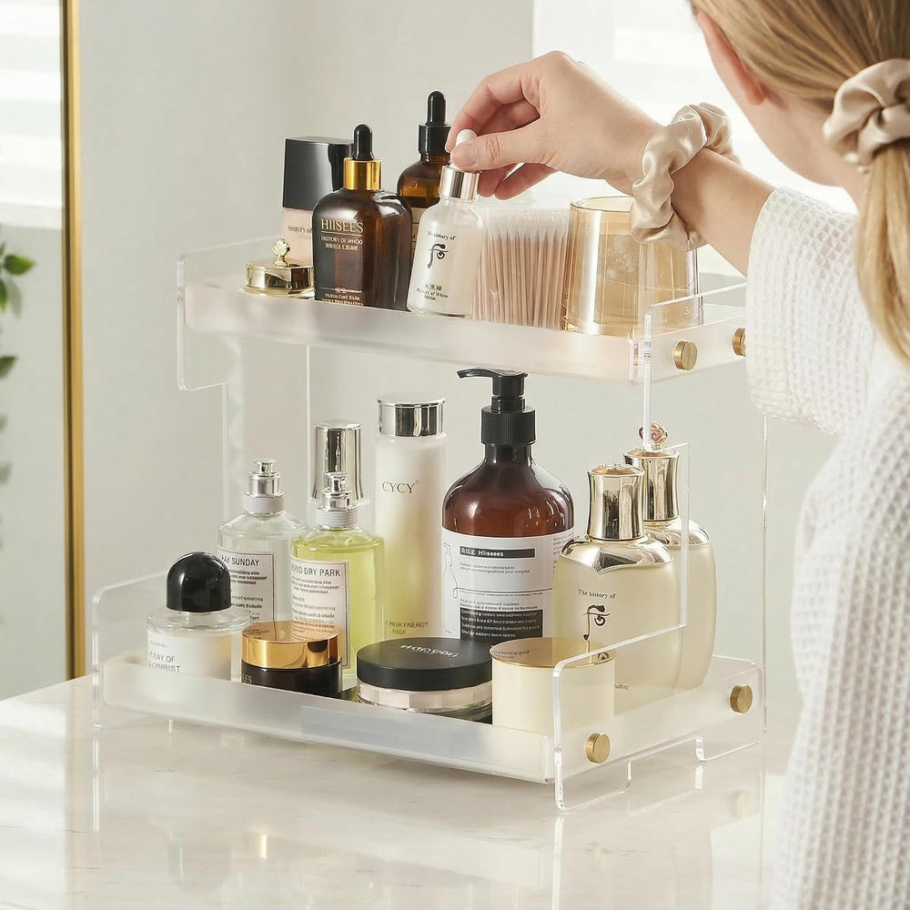FFK Bathroom Organizer Countertop, 2 Tier Bathroom Counter Organizer Kitchen ...