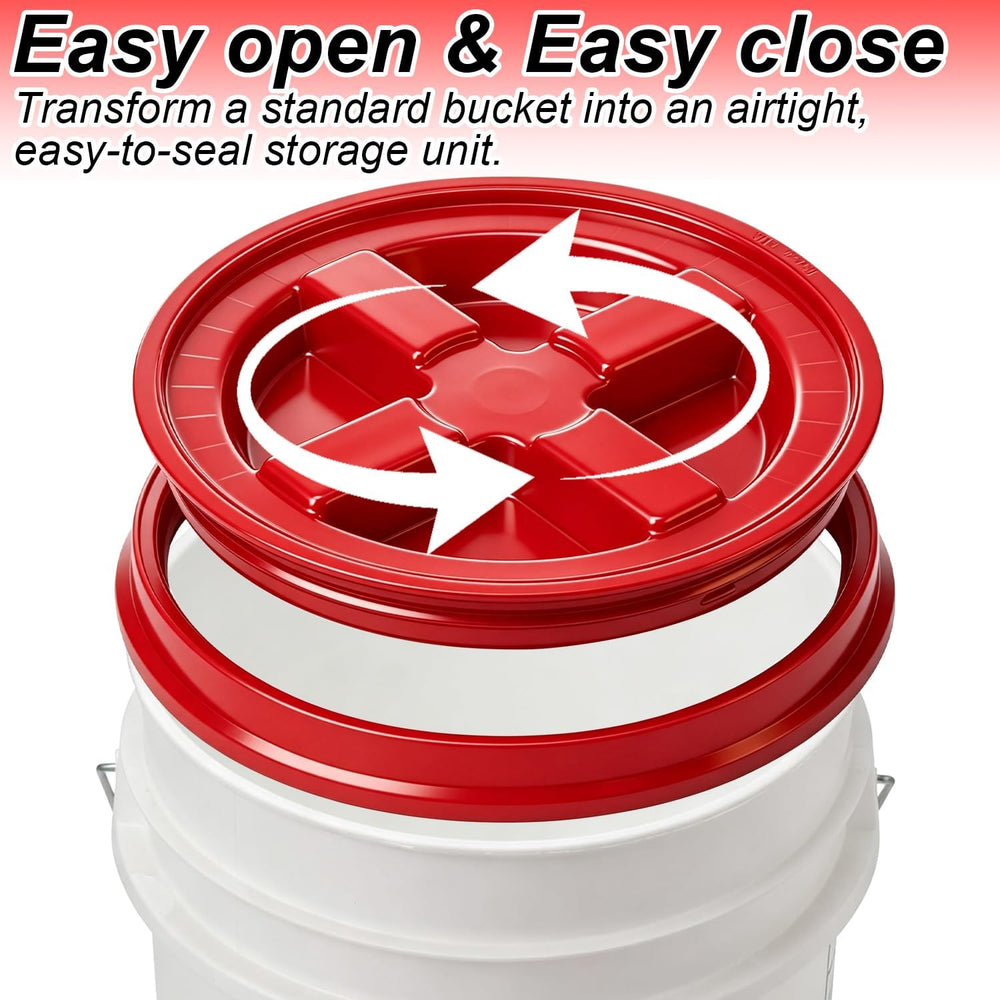 3 Pieces 5 Gallon Bucket Lids with Bucket Lid Opener, 12 Inch Leak Proof Seal...