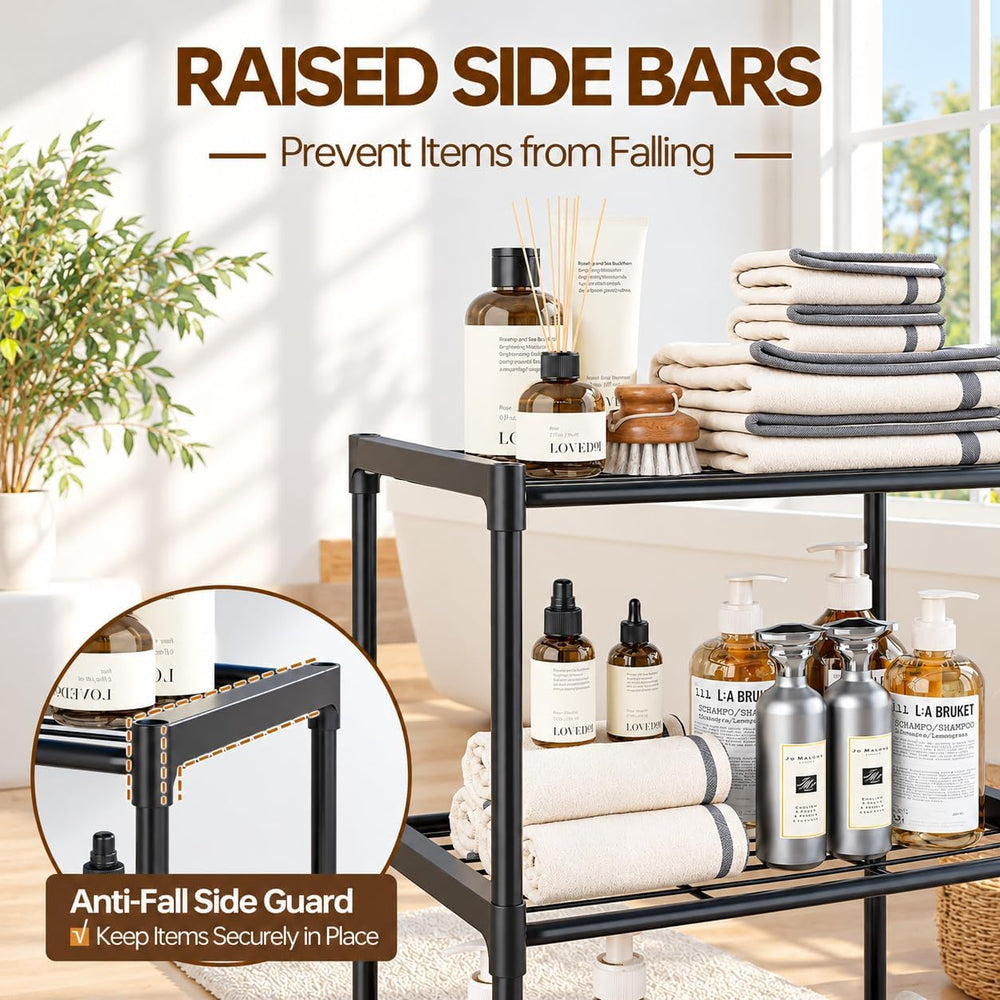 4-Tier Small Lightweight Storage Shelves with Plastic Connectors – Metal Shel...
