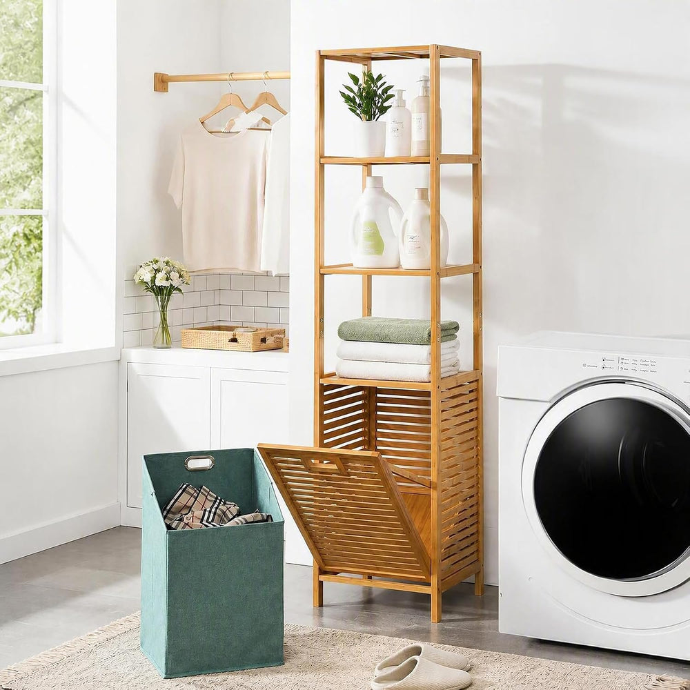 Giantex 63'' Tilt Out Laundry Hamper with Foldable & Removable Ba...