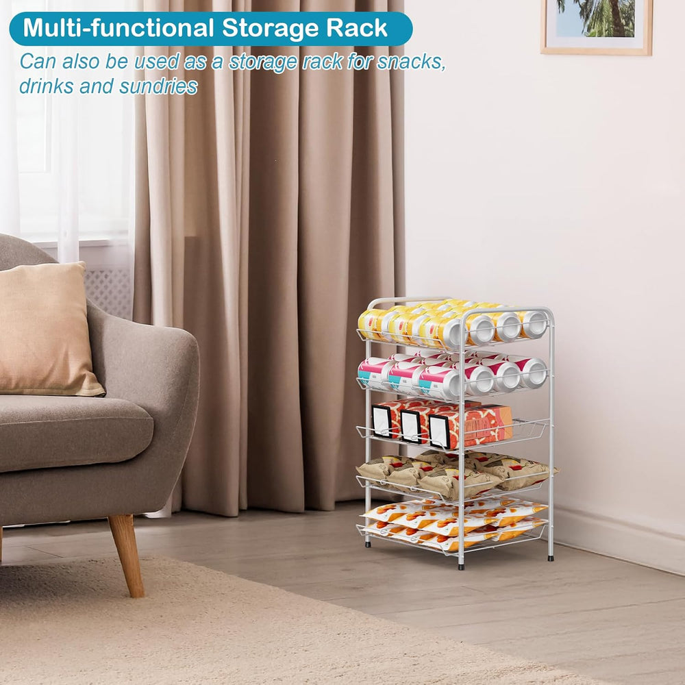Vrisa Can Organizer for Pantry Canned Food Storage Rack for Kitchen, Silver