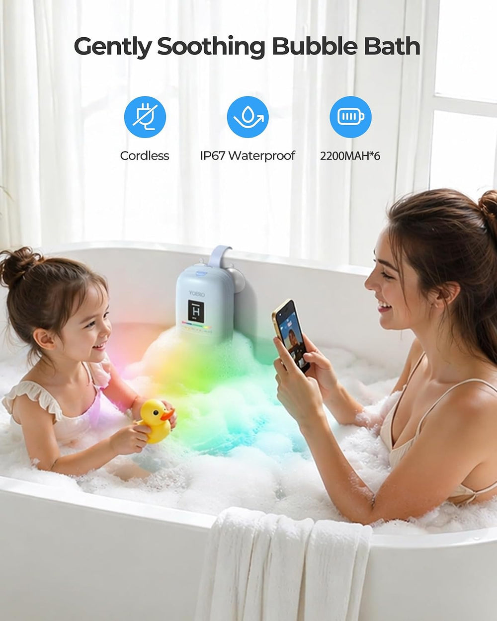 Cordless Portable Bath Jets for Tub Home Spa Massager
