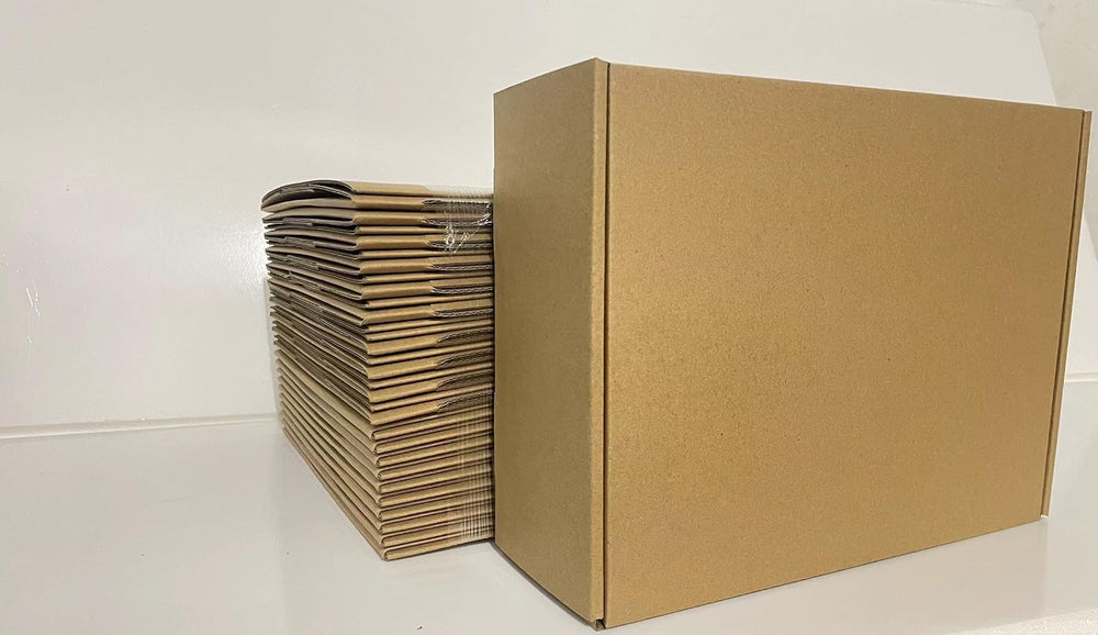 Rong Yang Tong 13x10x4 Inch Set of 18 Pack Brown Corrugated Shipping Boxes - ...