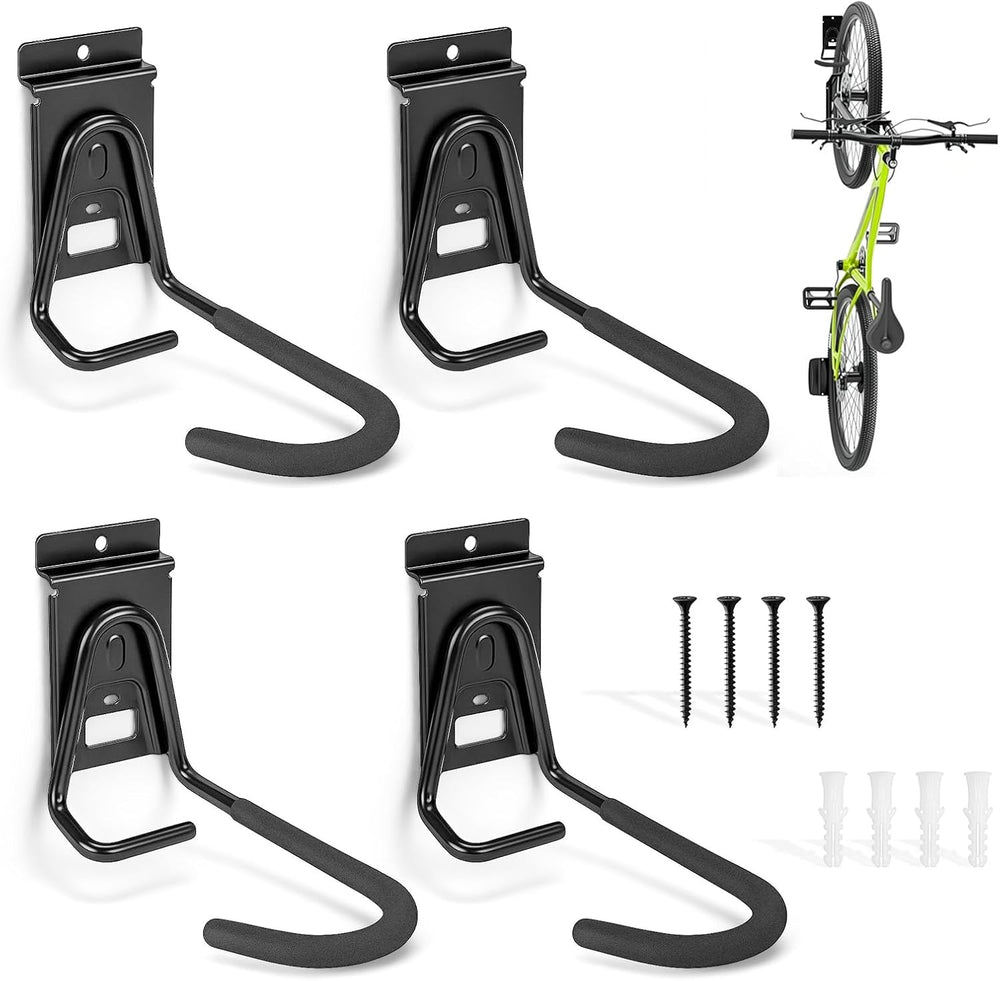 Slatwall Bike Hooks, Heavy Duty Bicycle Hangr with PVC Coating, Wall Mount Ve...
