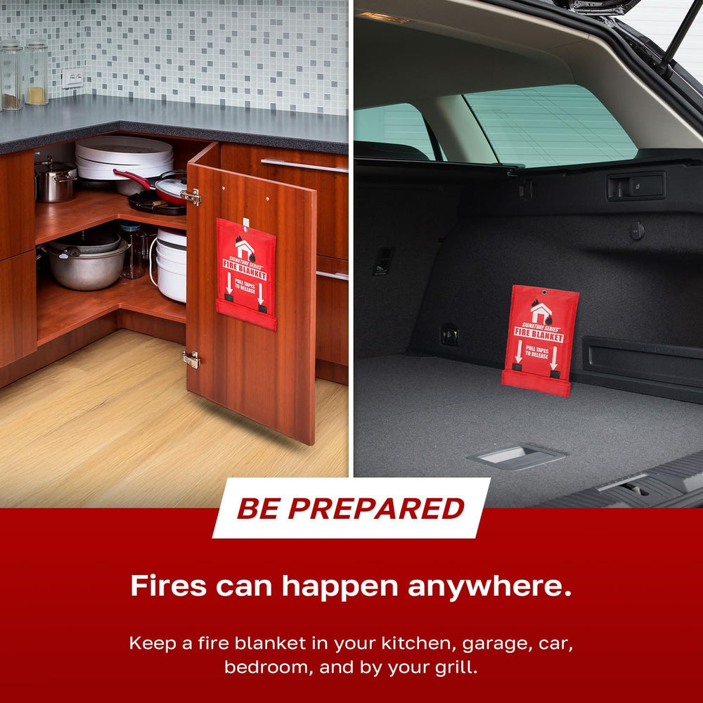 Signature Series Fire Blanket, Flame Suppression Fiberglass Blanket for Home ...