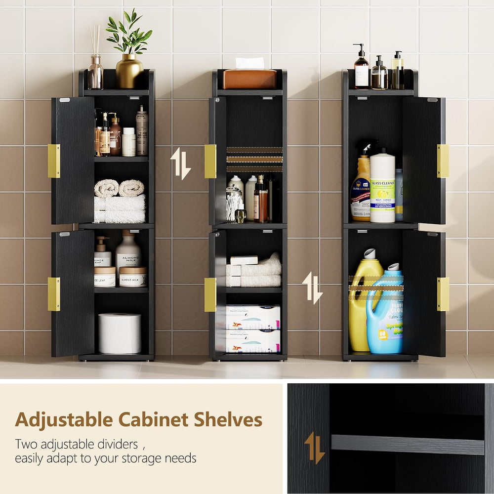 Yoobure Fluted Small Bathroom Storage Cabinet, Narrow Toilet Paper Cabinets