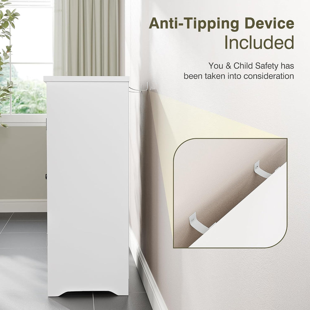SUPER DEAL Bathroom Storage Cabinet with 3 Drawers and 1 Door, Entryway Home ...