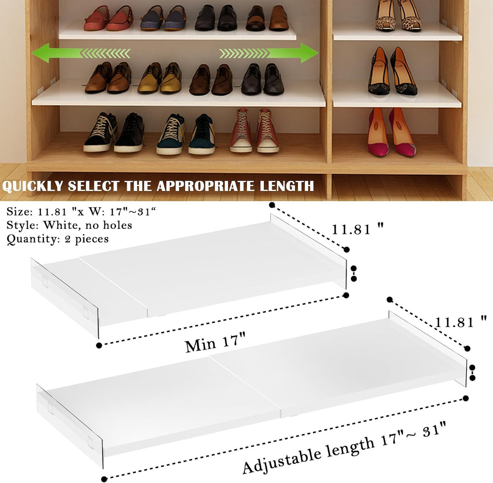 Expandable Closet Shelves, Adjustable Metal Closet Organizers and Storage She...