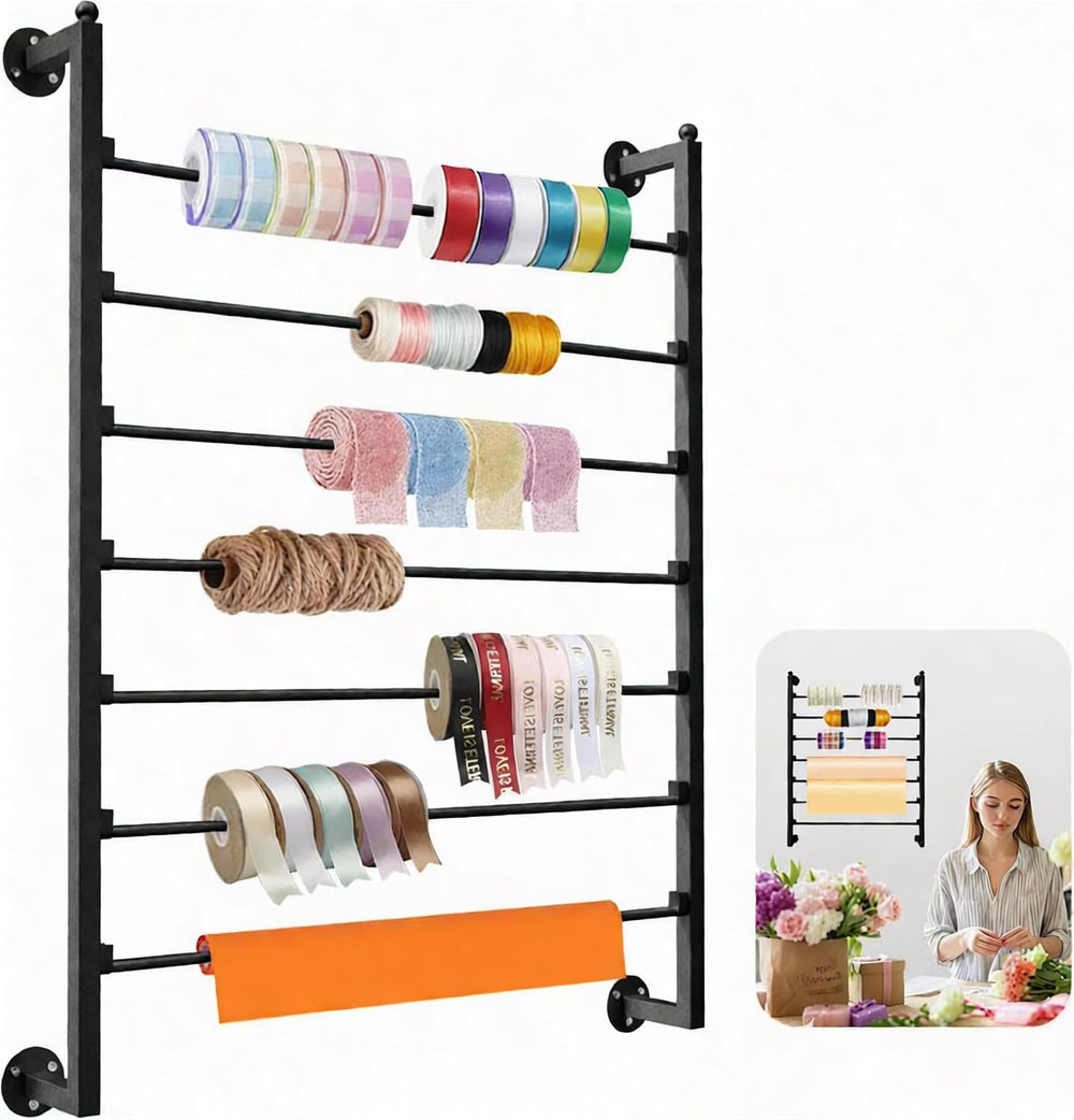 7 Tier Ribbon Storage Organizer, Wall Mounted Ribbon Organizer
