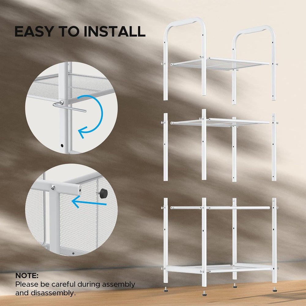 MAX Houser 4 Tier Standing Shelf Units for Kitchen Storage Rack, White