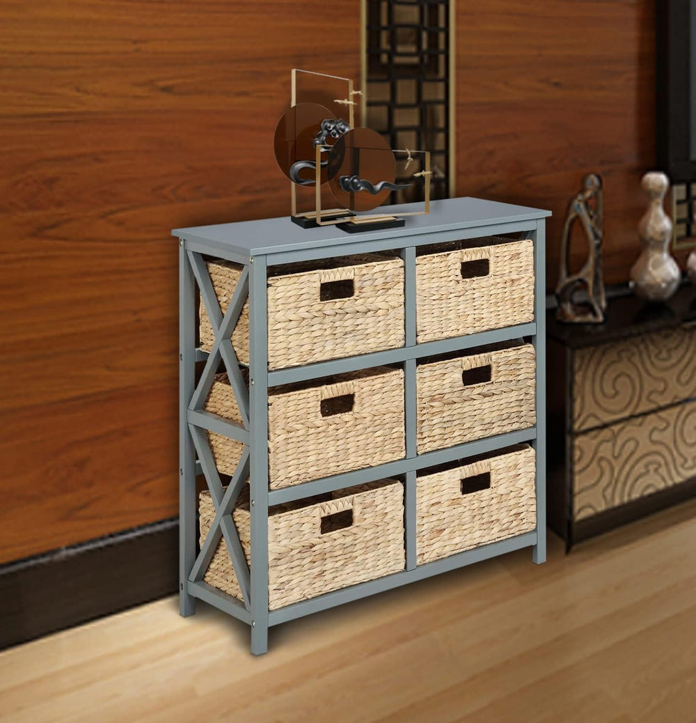 eHemco 3 Tier X-Side End Storage Cabinet, Gray