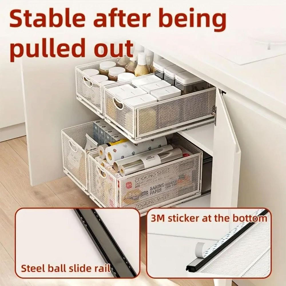 1 Pack Pull out Cabinet Organizer with Sliding Drawer,9.6"W x15.7"D...