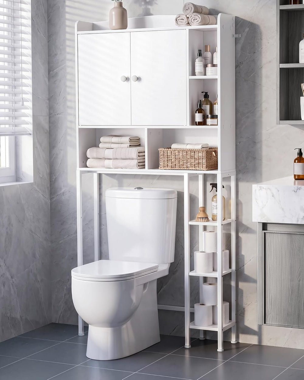 Kitsure Over Toilet Storage Cabinet, 66.9" H Multi-Compartment