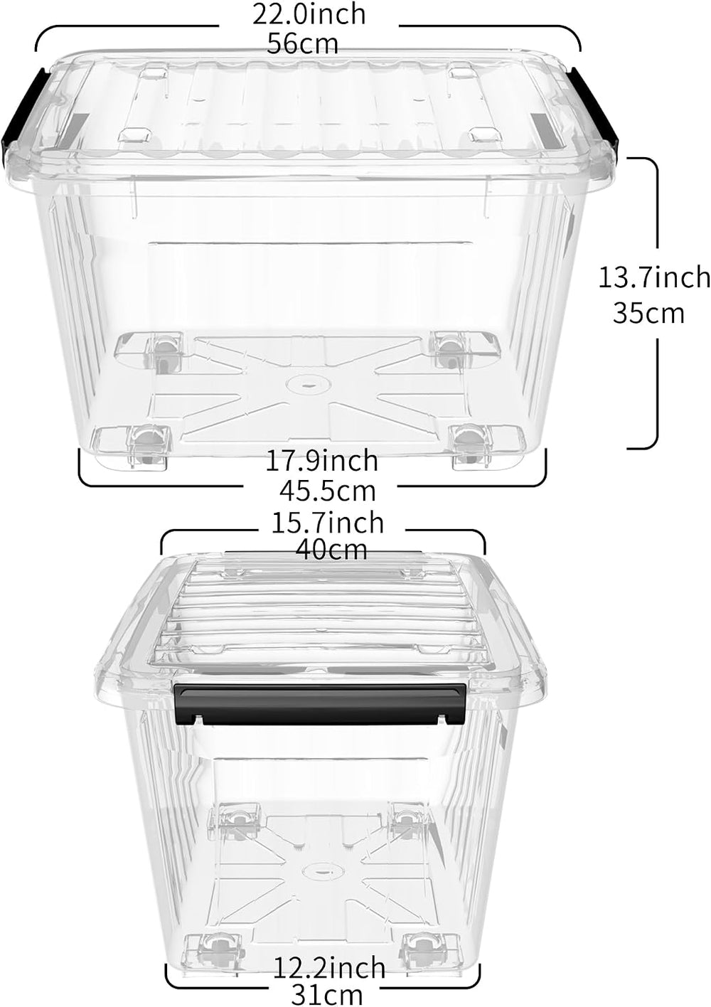 Cetomo 60Qt*4 Plastic Storage Bins, Storage Box, 4 Pack, Organizing Container...