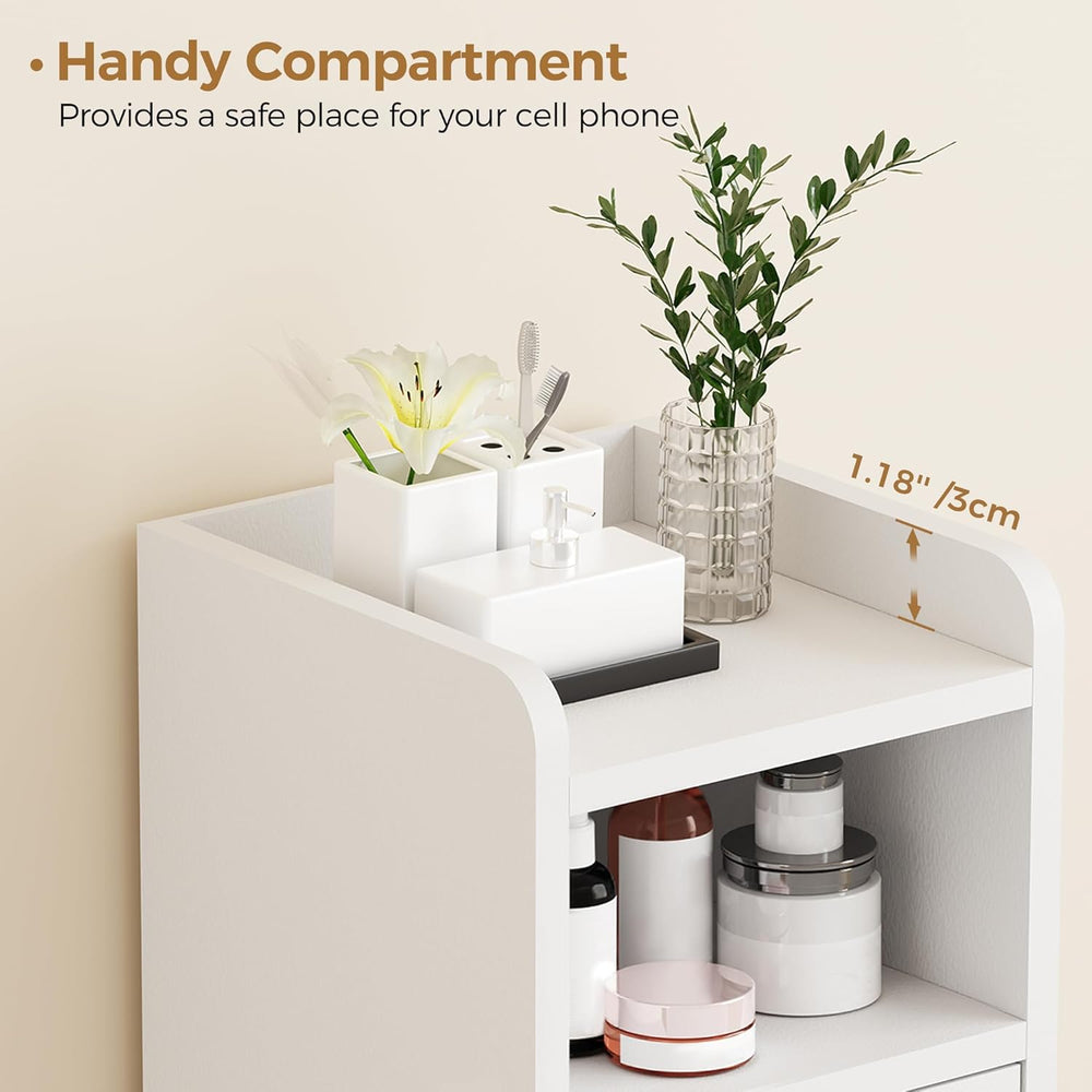 BEWISHOME Small Bathroom Storage Cabinet, 2 Doors Narrow Bathroom Cabinet