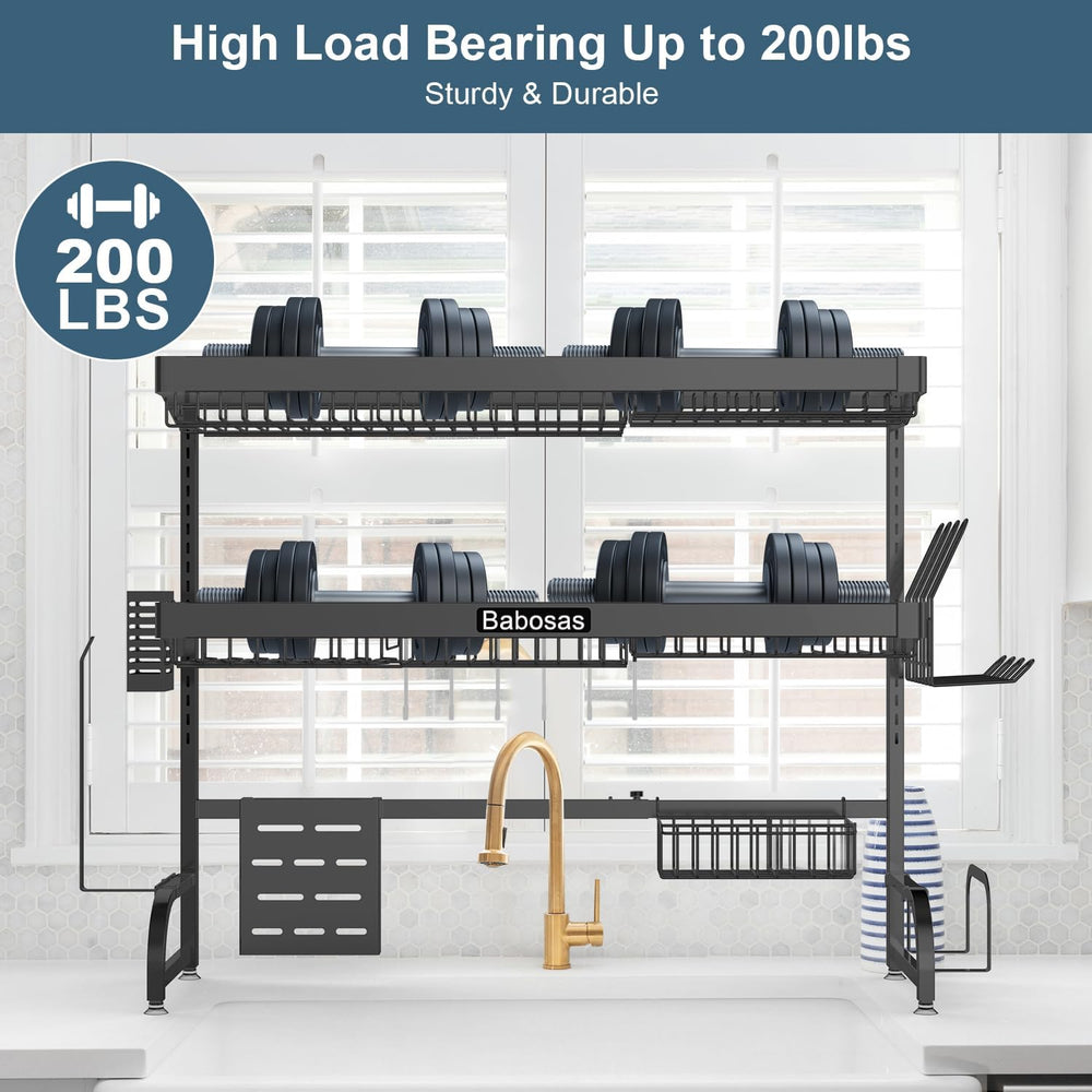 Over The Sink Dish Drying Rack,3 Tier Adjustable Length (25.5'' to 37...