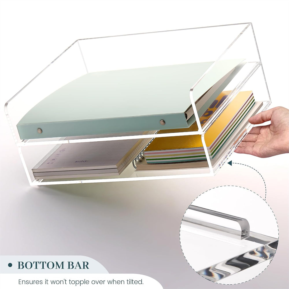 Paper Tray Organizer Clear Acrylic Desk Organizers and AccessoriesOffice Supp...
