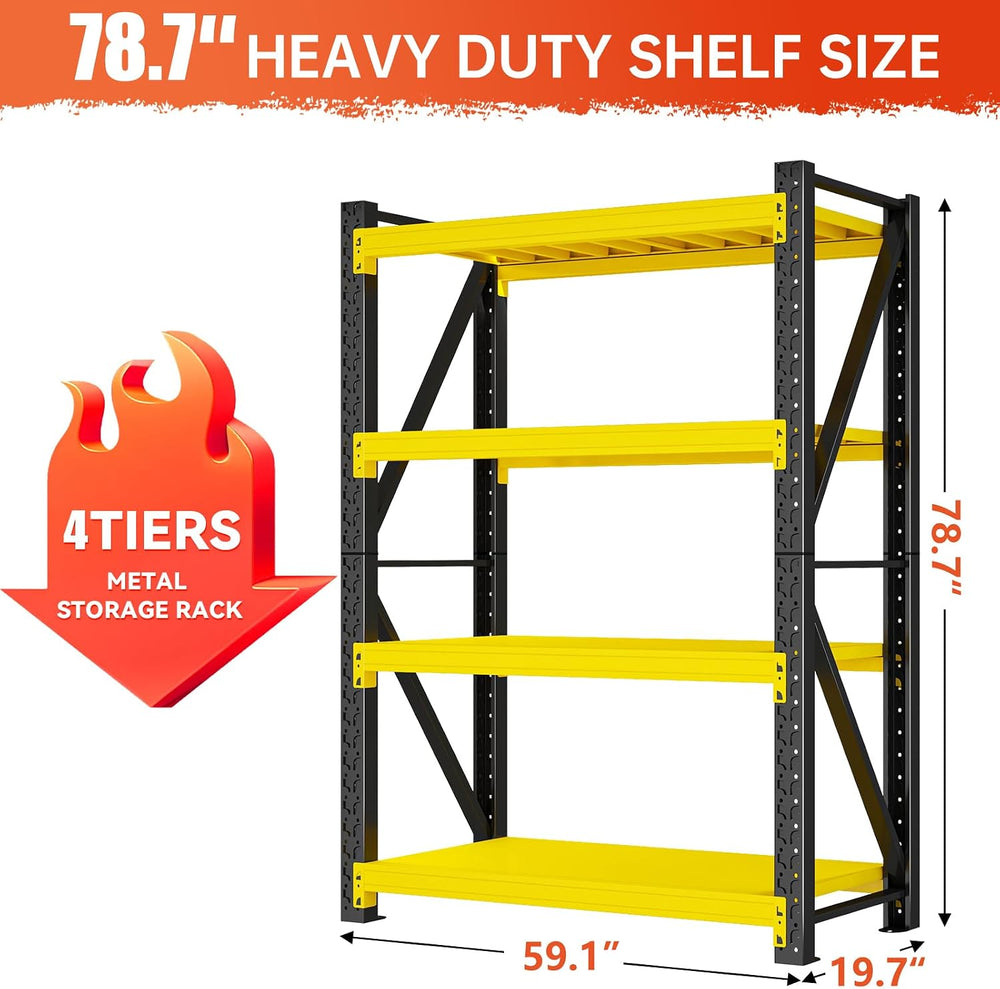 60"W x 20"D x 79"H Storage Shelves, 5000LBS Heavy Duty Metal S...