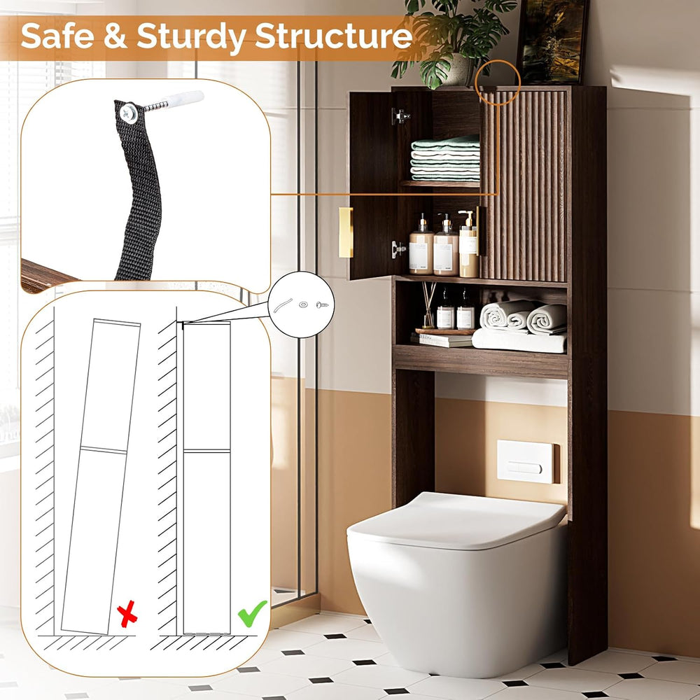 VINGLI Over The Toilet Storage Cabinet, Mid Century Modern Bathroom Organizer...