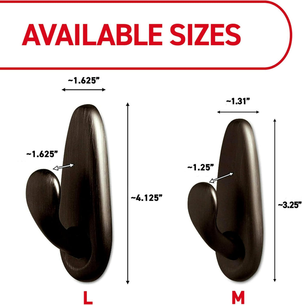Command Medium Bronze Forever Classic Hooks, 2 Hooks, 4 Strips