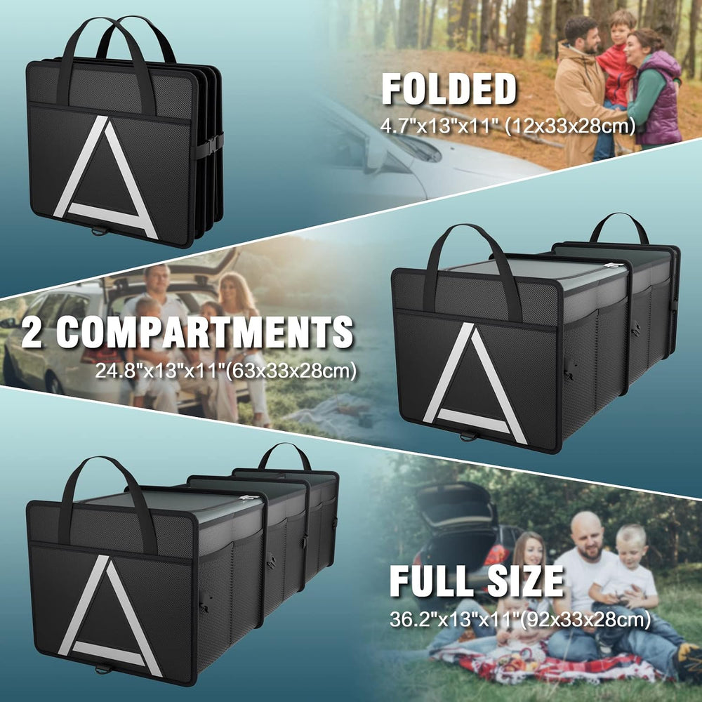 K KNODEL Trunk Organizer Storage with Cooler for Car and SUV (Large, Black)