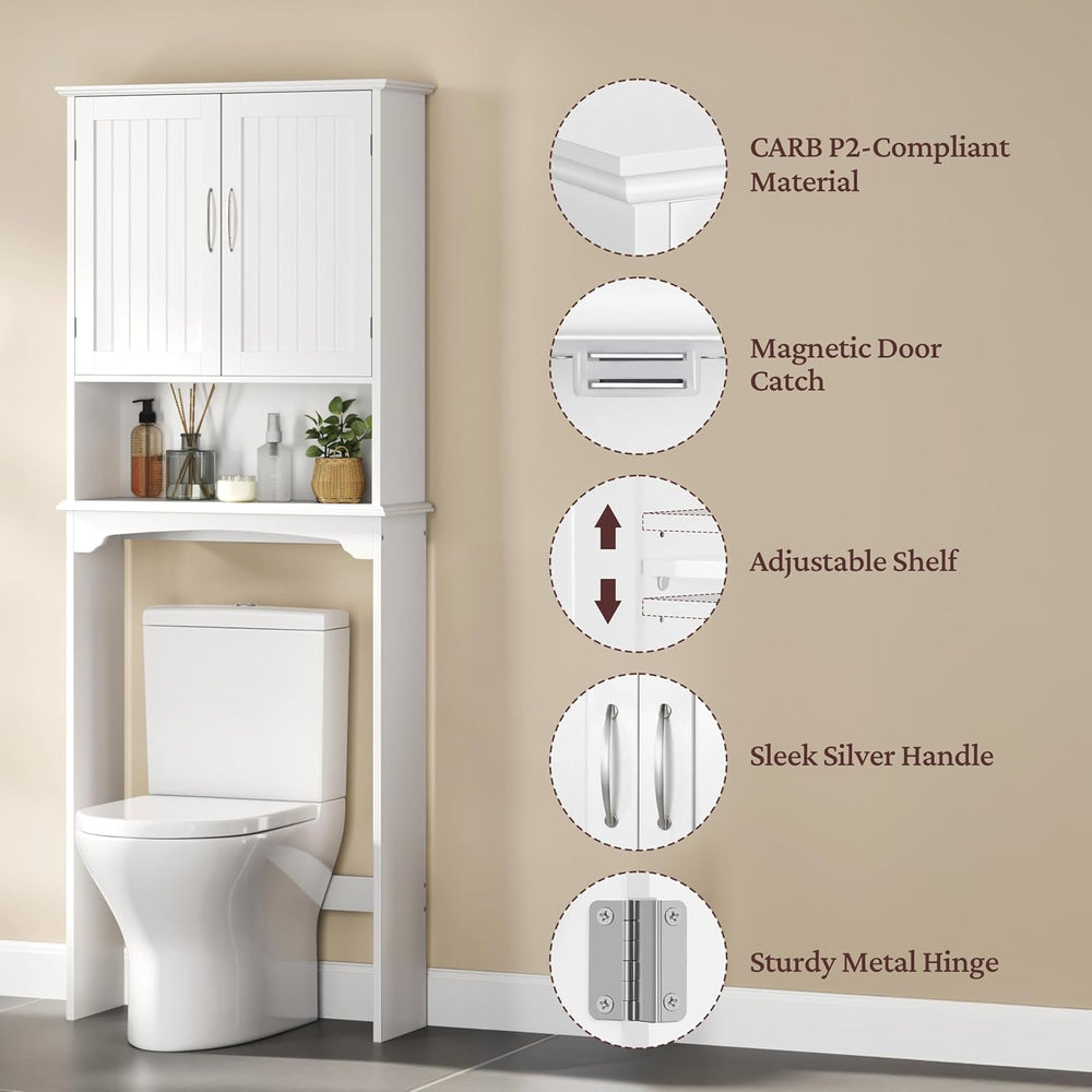 Yaheetech Over the Toilet Storage Cabinet, Bathroom Organizer, White