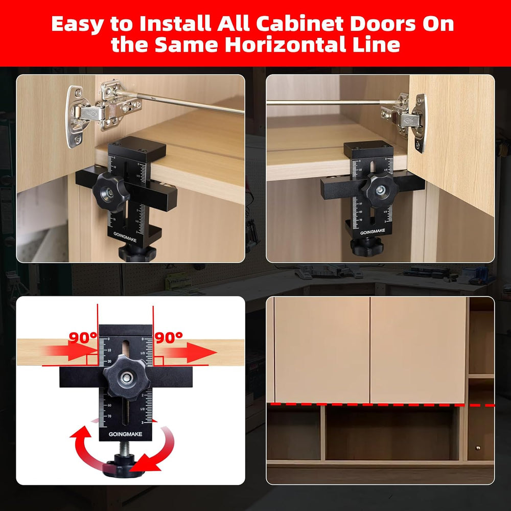 GOINGMAKE Cabinet Door Mounting Jig,Cabinet Door Installation Positioner