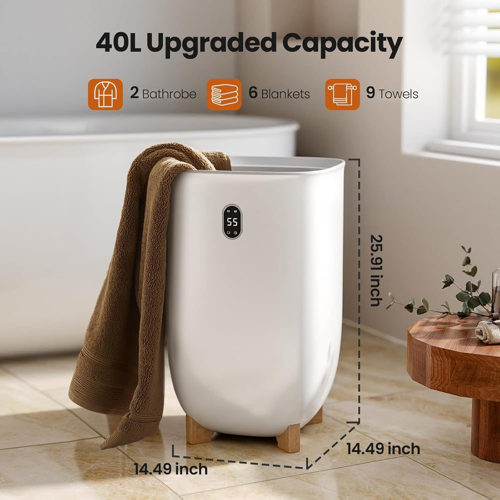 AGLUCKY Towel Warmer for Bathroom, 40L Large Towel Warmers Bucket, White