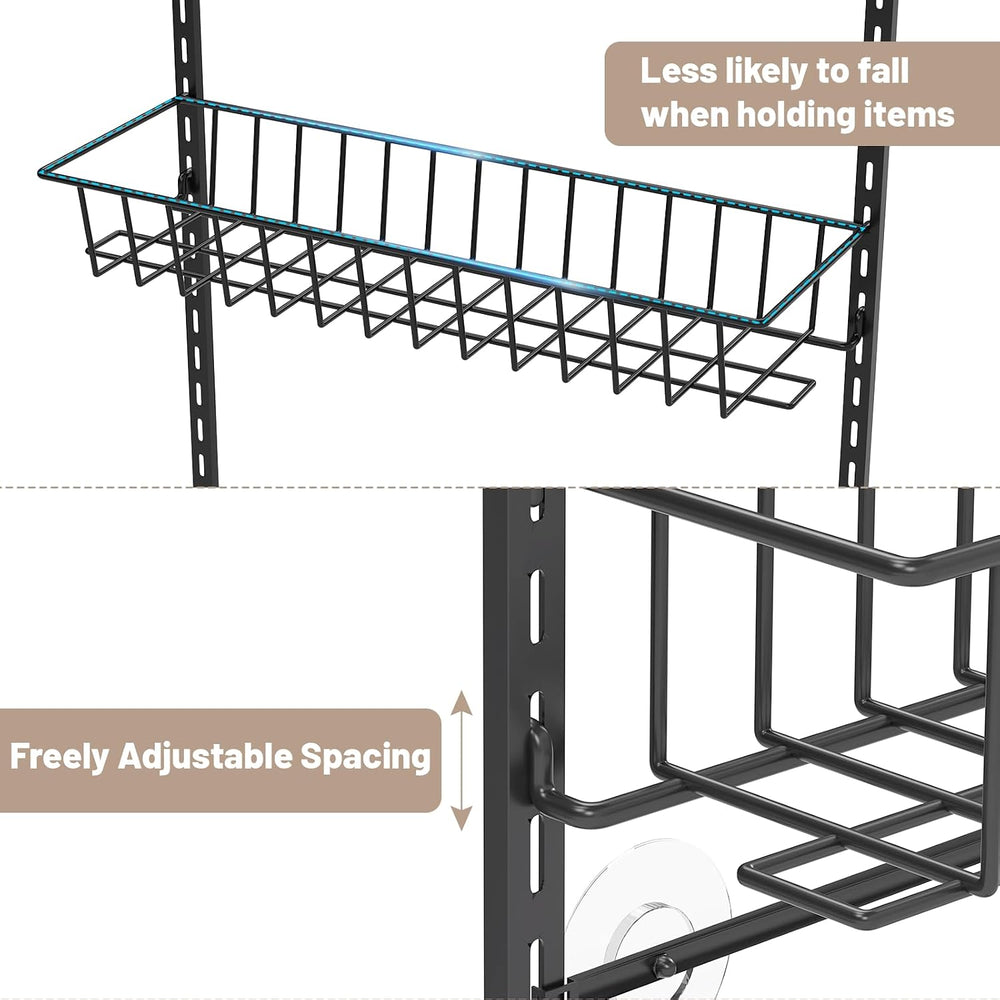 ElegantArray 9-Tier Pantry Door Organizer, Hanging Storage Basket, Black