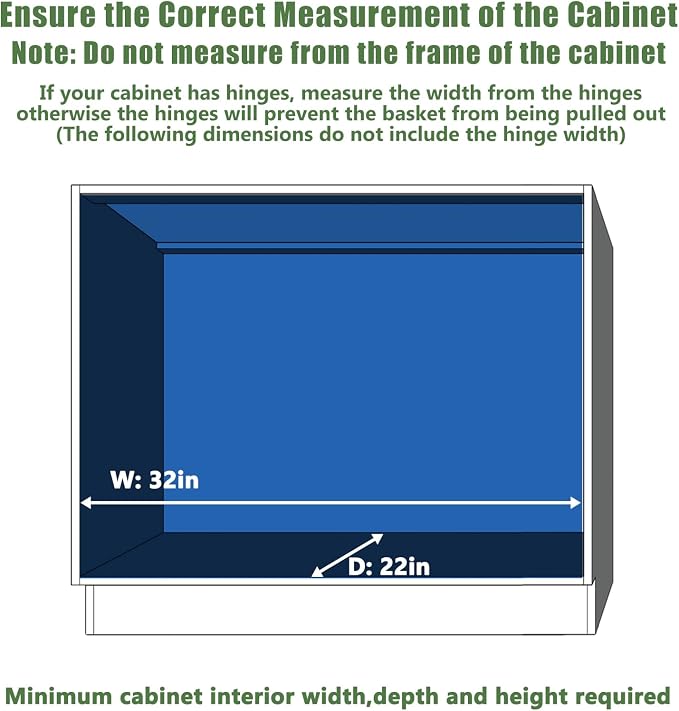 LOVMOR Pull Out Cabinet Organizer 31½" W x 21½" D, Kitchen Cabinet ...