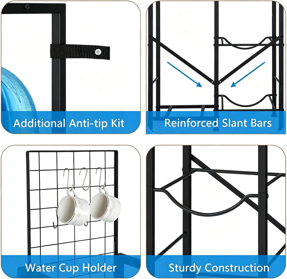 5 Gallon Water Jug Holder Tall Water Bottle Holder with Storage Shelves