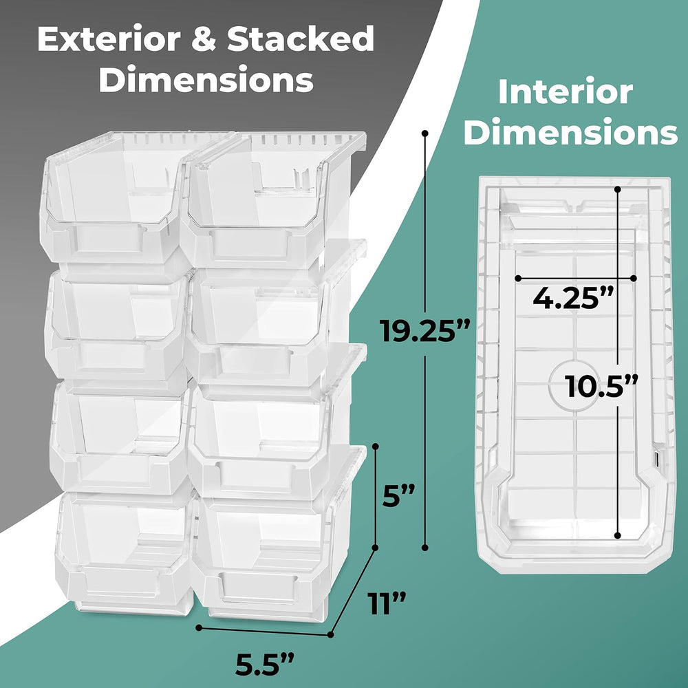 Sorbus Clear Stackable Storage Bins 8 Pack – Open Front Plastic Stackable Pan...